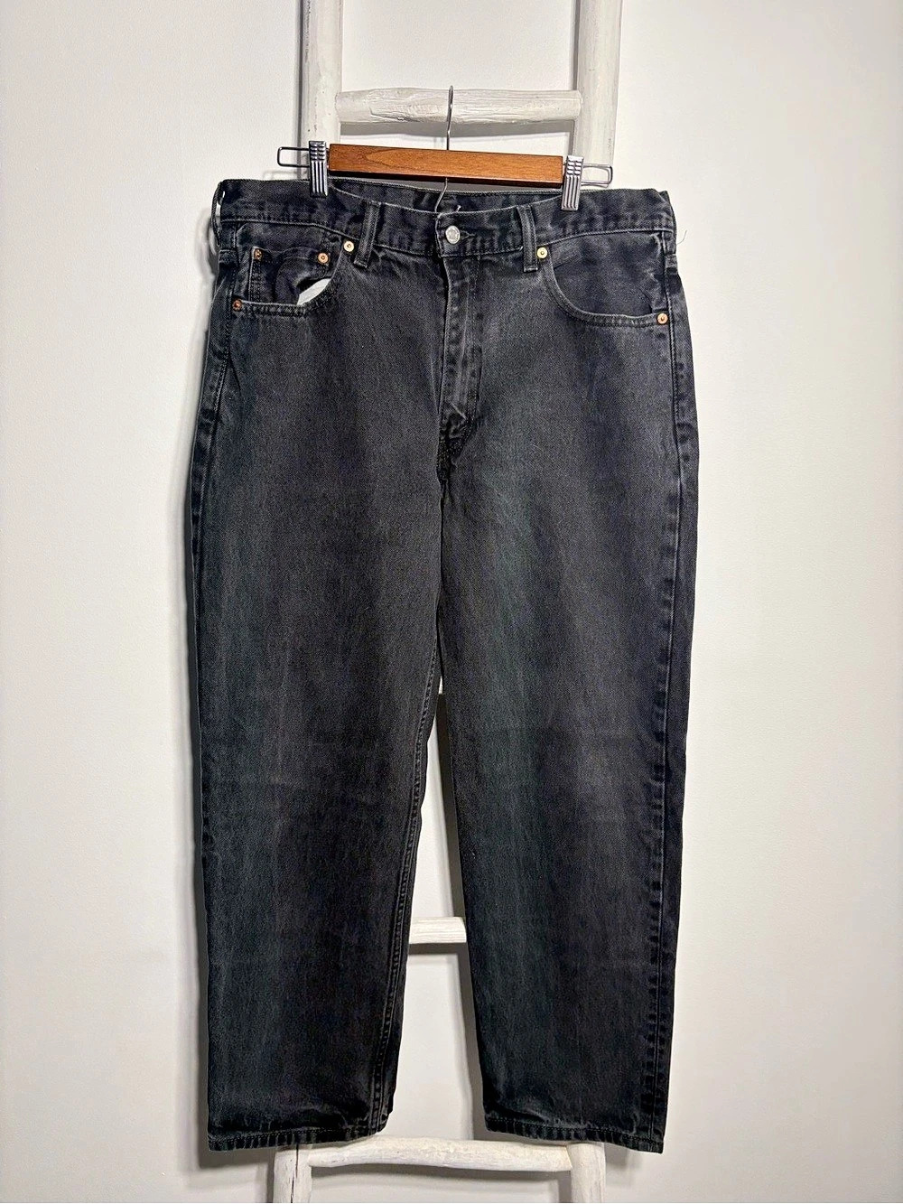 Levi's 550 Straight Leg Jeans Black Waist 36